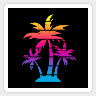Colorful Palm Tree Beach Magnet